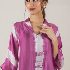 Pink Muslin cotton tie and die co ord set