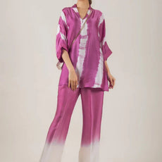 Pink Muslin cotton tie and die co ord set