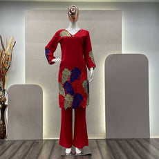 Heavy Fiyona Silk Designer Embroidery Co Ord Set