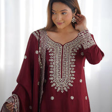 Maroon Color Premium Designer Sharara Set