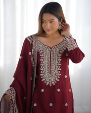 Maroon Color Premium Designer Sharara Set