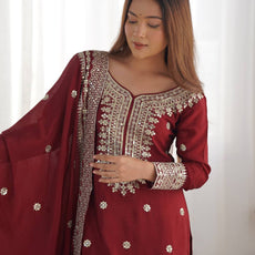 Maroon Color Premium Designer Sharara Set