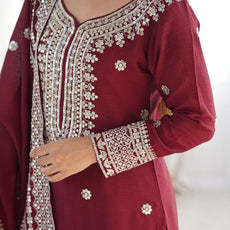 Maroon Color Premium Designer Sharara Set