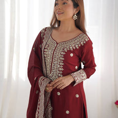 Maroon Color Premium Designer Sharara Set