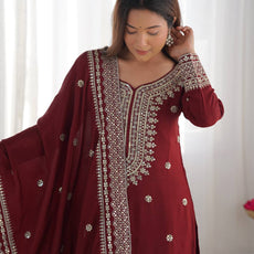 Maroon Color Premium Designer Sharara Set