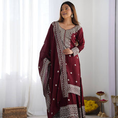 Maroon Color Premium Designer Sharara Set