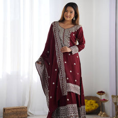 Maroon Color Premium Designer Sharara Set