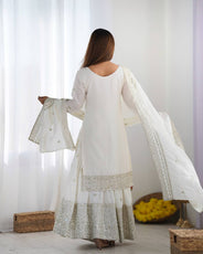 White Color Premium Designer Sharara Set