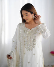 White Color Premium Designer Sharara Set