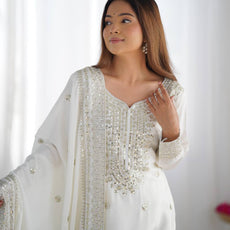 White Color Premium Designer Sharara Set