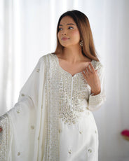 White Color Premium Designer Sharara Set